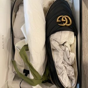 Gucci Leather Espadrilles With double G